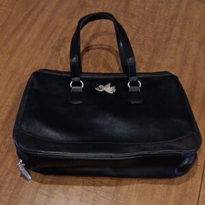 Classic Black Bible Holder with Silver Dove Accent